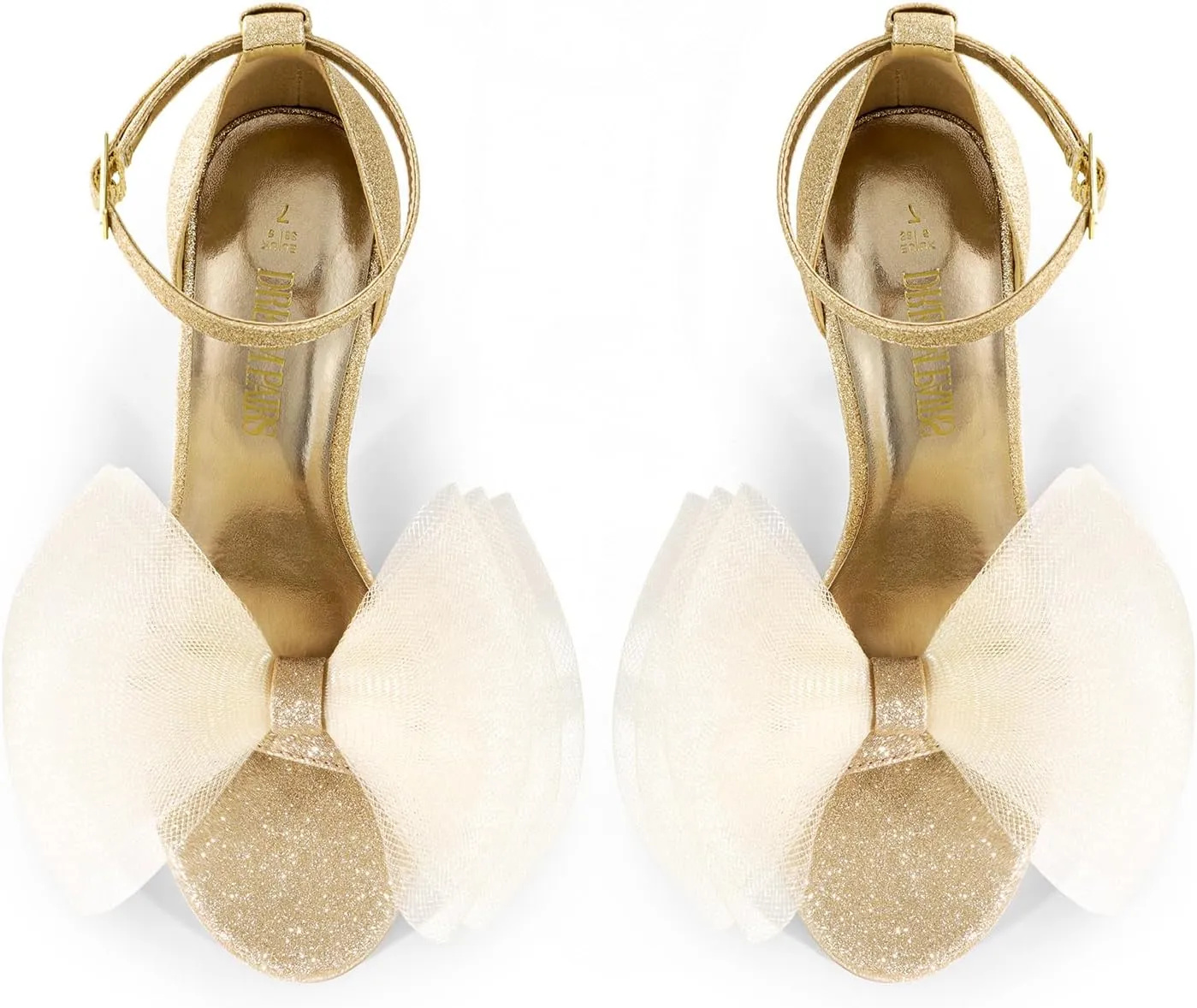 DREAM PAIRS Women's High Stiletto Heels for Women Open Toe Adjustable Bow Ankle Strap Pump Heeled Sandals Wedding Bridal Party Prom Dress Shoes