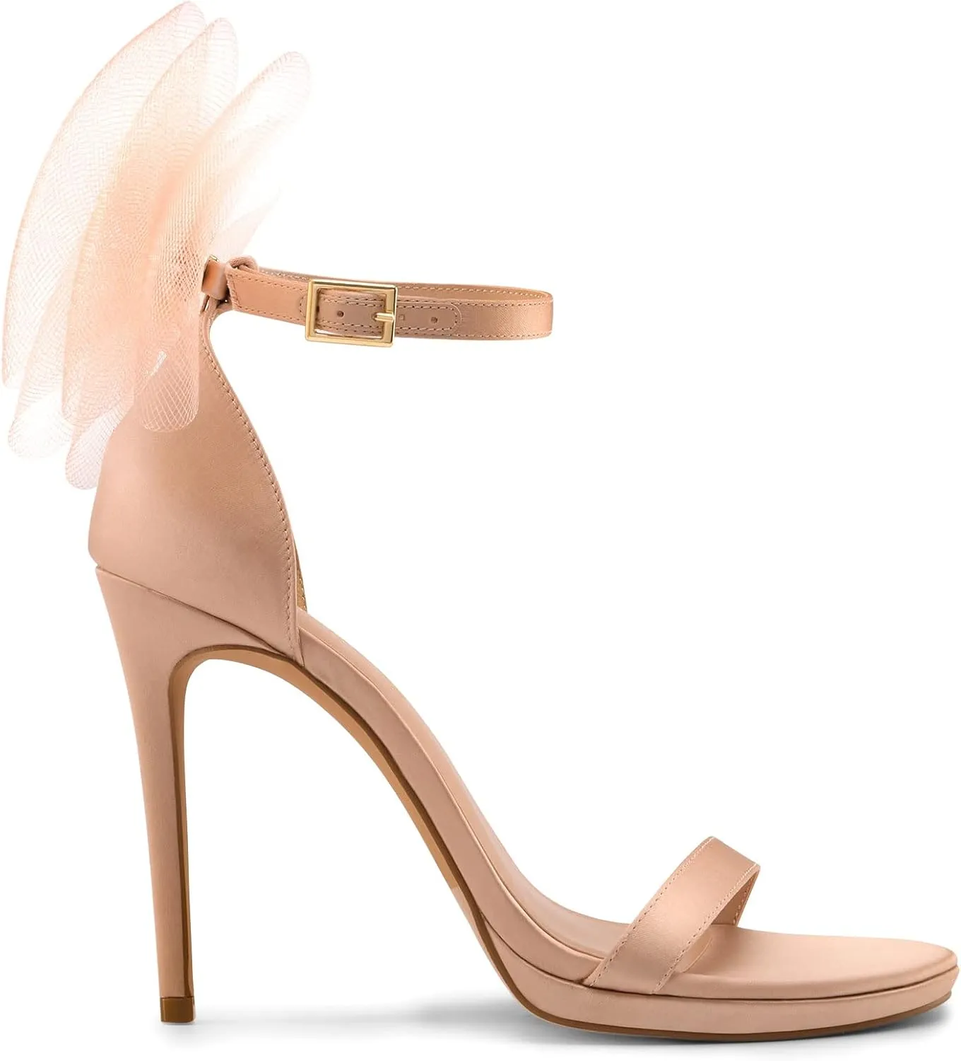 DREAM PAIRS Women's High Stiletto Heels for Women Open Toe Adjustable Bow Ankle Strap Pump Heeled Sandals Wedding Bridal Party Prom Dress Shoes