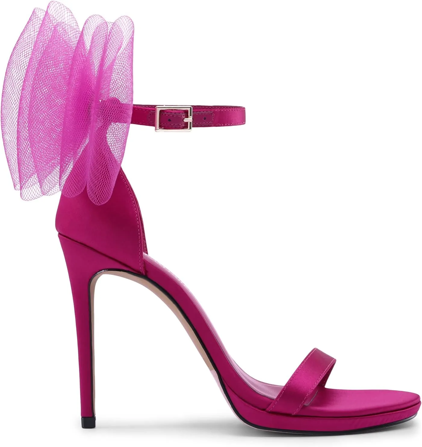 DREAM PAIRS Women's High Stiletto Heels for Women Open Toe Adjustable Bow Ankle Strap Pump Heeled Sandals Wedding Bridal Party Prom Dress Shoes
