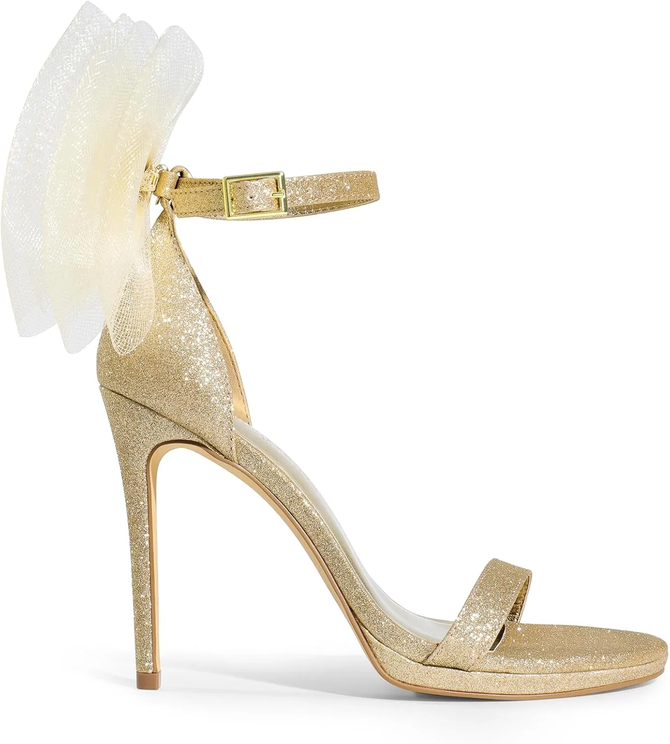DREAM PAIRS Women's High Stiletto Heels for Women Open Toe Adjustable Bow Ankle Strap Pump Heeled Sandals Wedding Bridal Party Prom Dress Shoes