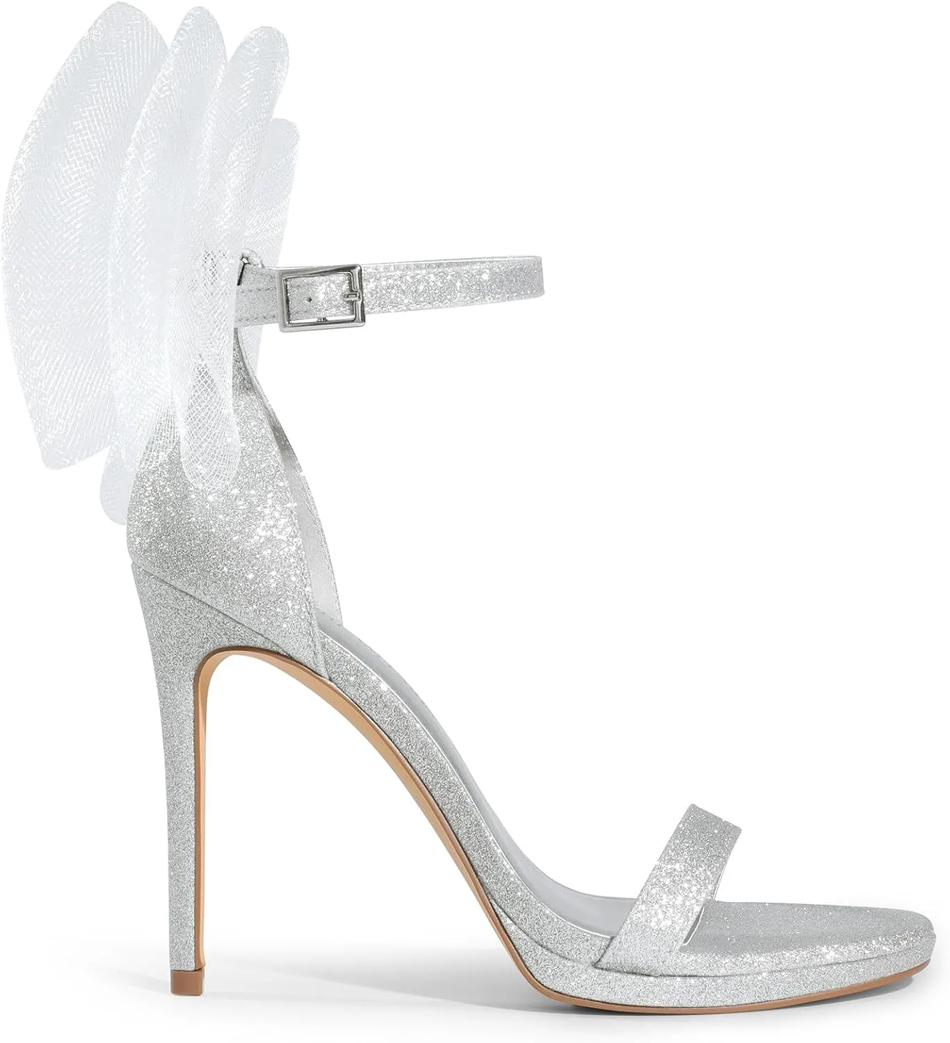 DREAM PAIRS Women's High Stiletto Heels for Women Open Toe Adjustable Bow Ankle Strap Pump Heeled Sandals Wedding Bridal Party Prom Dress Shoes