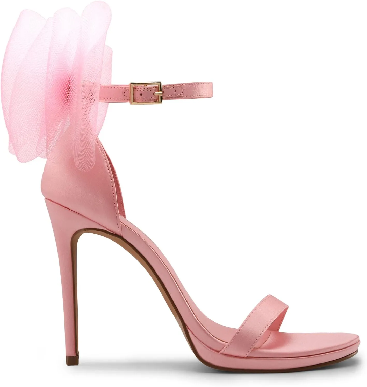 DREAM PAIRS Women's High Stiletto Heels for Women Open Toe Adjustable Bow Ankle Strap Pump Heeled Sandals Wedding Bridal Party Prom Dress Shoes
