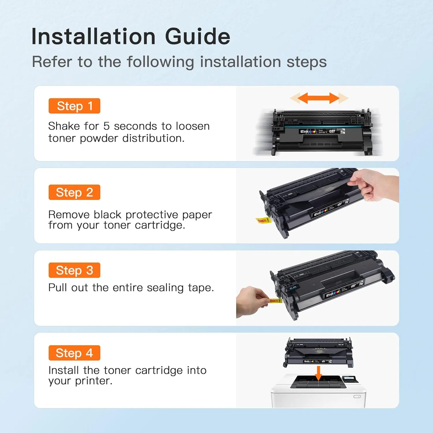 E-Z Ink 057 Toner Cartridges (with Chip) Replacement for Canon 057 Toner Cartridge CRG-057 057H Work with ImageCLASS MF445dw MF448dw LBP226dw LBP227dw LBP228dw MF449dw MF445 Printer (Black, 2-Pack)