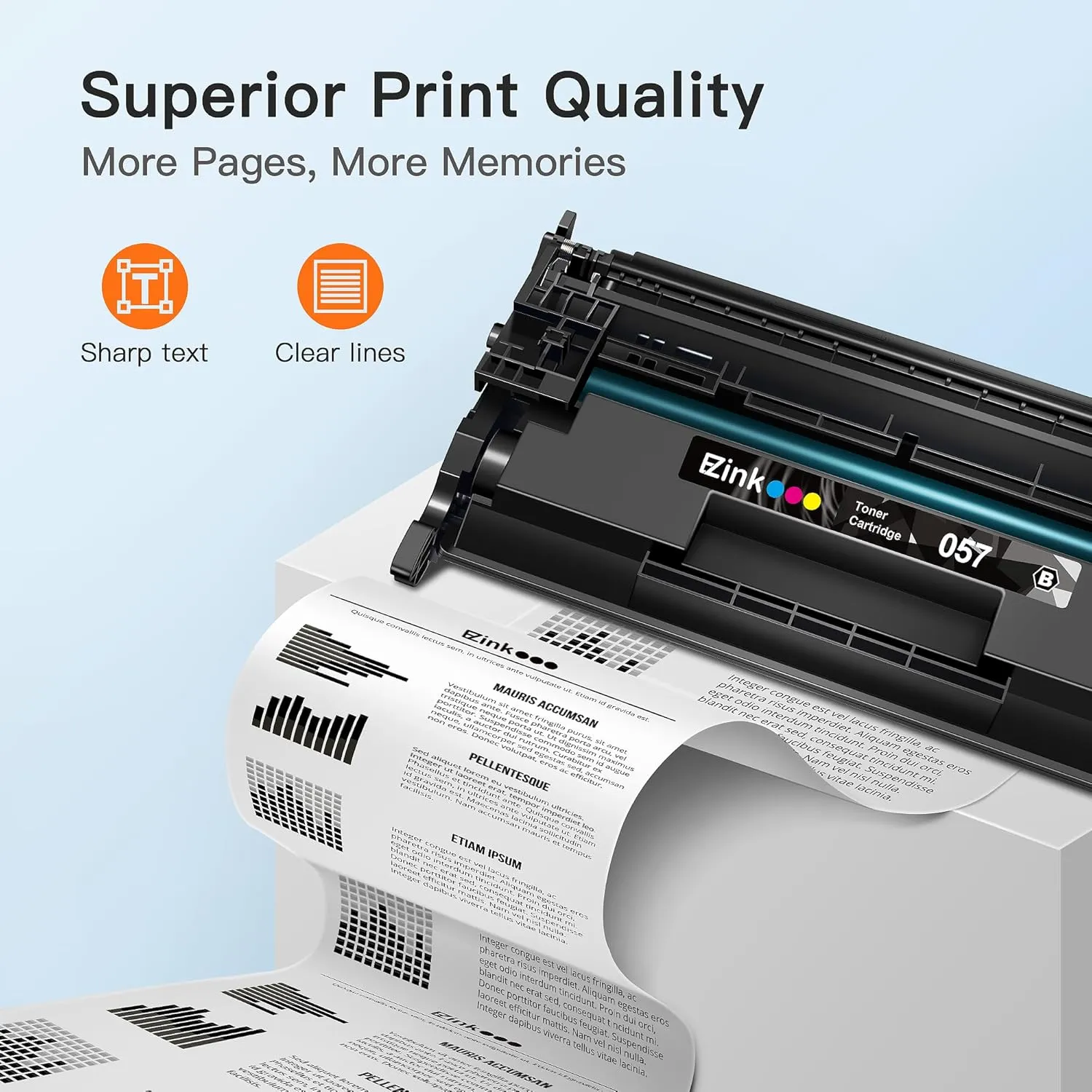 E-Z Ink 057 Toner Cartridges (with Chip) Replacement for Canon 057 Toner Cartridge CRG-057 057H Work with ImageCLASS MF445dw MF448dw LBP226dw LBP227dw LBP228dw MF449dw MF445 Printer (Black, 2-Pack)