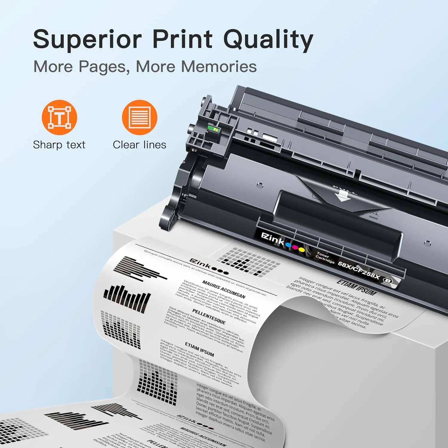 E-Z Ink 58X CF258X Compatible Replacement for HP 58X CF258X 58A CF258A Toner Cartridge Black with Laserjet MFP M428fdw M428fdn M428dw M404 M428 Pro M404n M404dn M404dw Printer(2 Black with Chip)