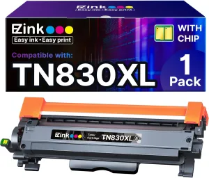 E-Z Ink Compatible Toner Cartridge Replacement for Brother TN830 TN830XL TN 830 Toner Cartridges to use with HL-L2460DW DCP-L2640DW HL-L2400D HL-L2480DW HL-L2405W MFC-L2820DW Printer (1 Black)