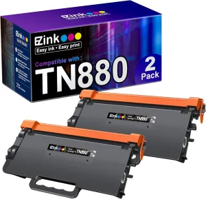 E-Z Ink Compatible Toner Cartridge Replacement for Brother TN880 Super High Yield Toner Cartridge TN 880 TN-880 MFC-L6900DW HL-L6200DW MFC-L6700DW MFC-L6800DW HL-L6200DWT HL-L6300DW（2 Black）