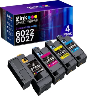 E-Z Ink Remanufactured Toner Cartridge Replacement for Xerox WorkCentre 6027 6025, Phaser 6022 6020 (1 Black 106R02759, 1 Cyan 106R02756, 1 Magenta 106R02757, 1 Yellow 106R02758, 4 Pack)