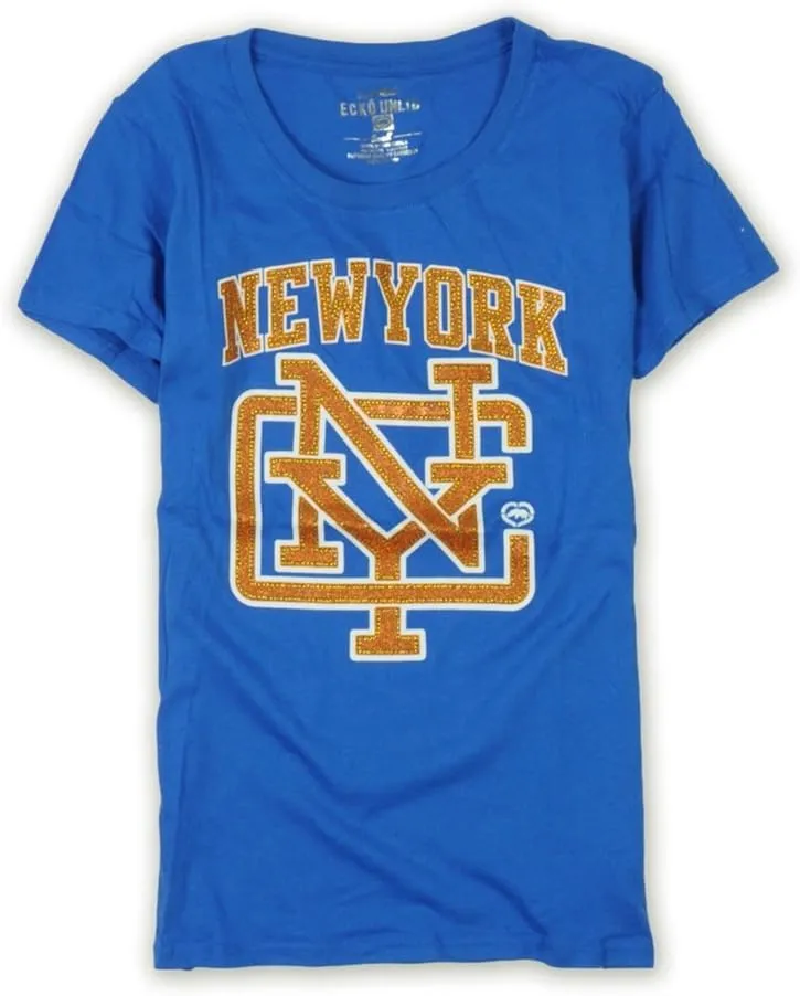 Ecko Unltd. Womens Crew Nk Bling Graphic T-Shirt, Blue, X-Small