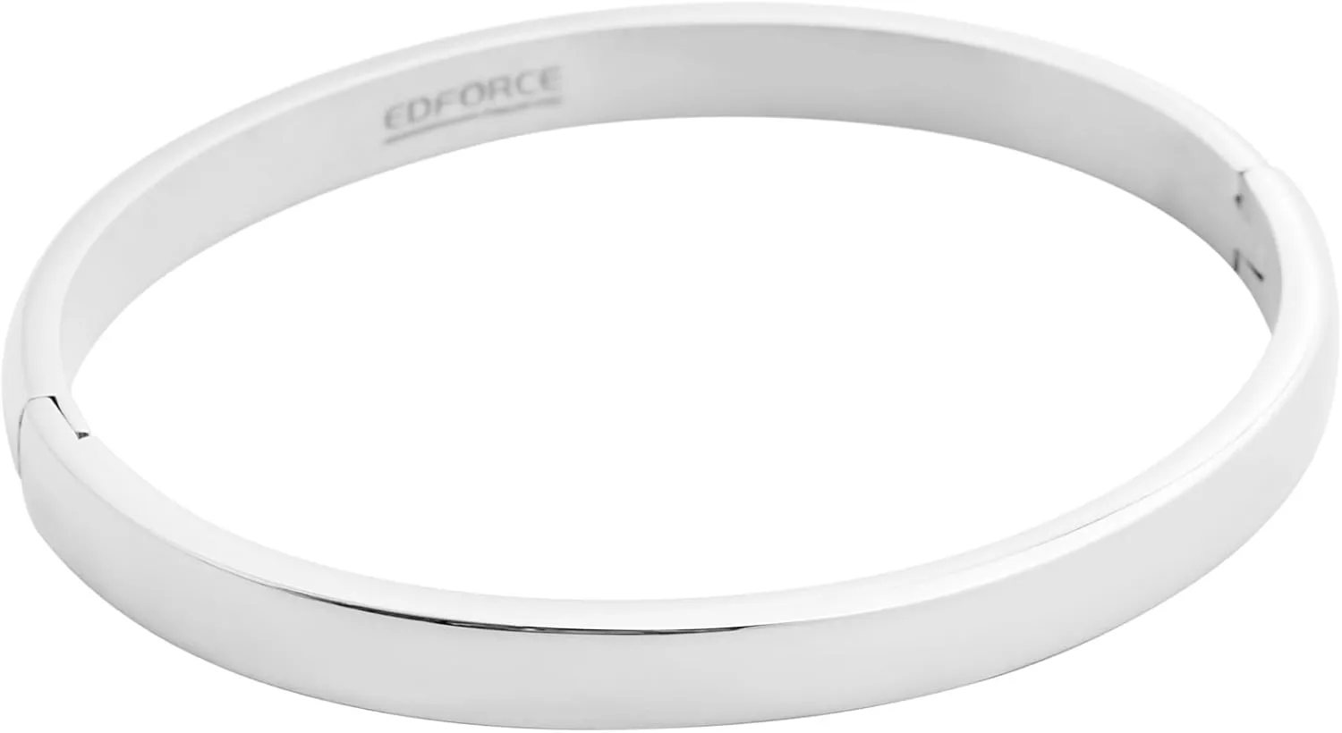 Edforce Stainless Steel Women's 18k Gold Plated Stackable Bangle Bracelet Hinged Oval-Shape