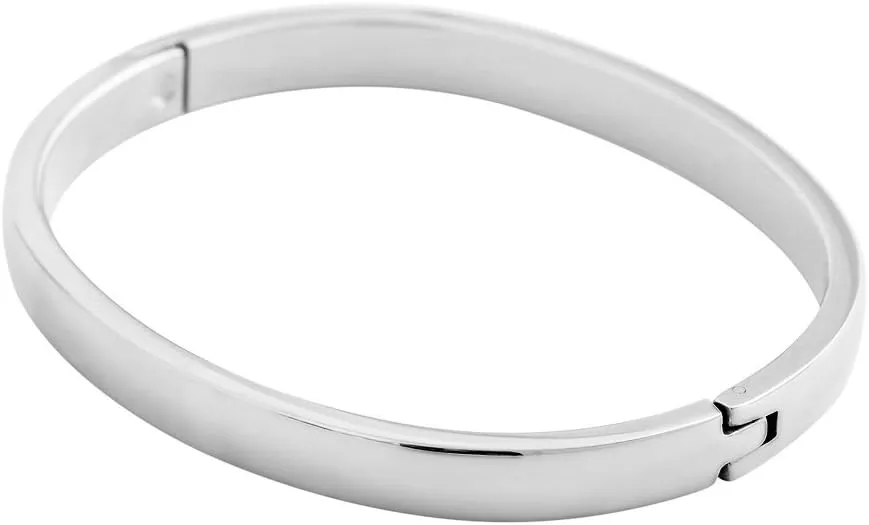 Edforce Stainless Steel Women's 18k Gold Plated Stackable Bangle Bracelet Hinged Oval-Shape