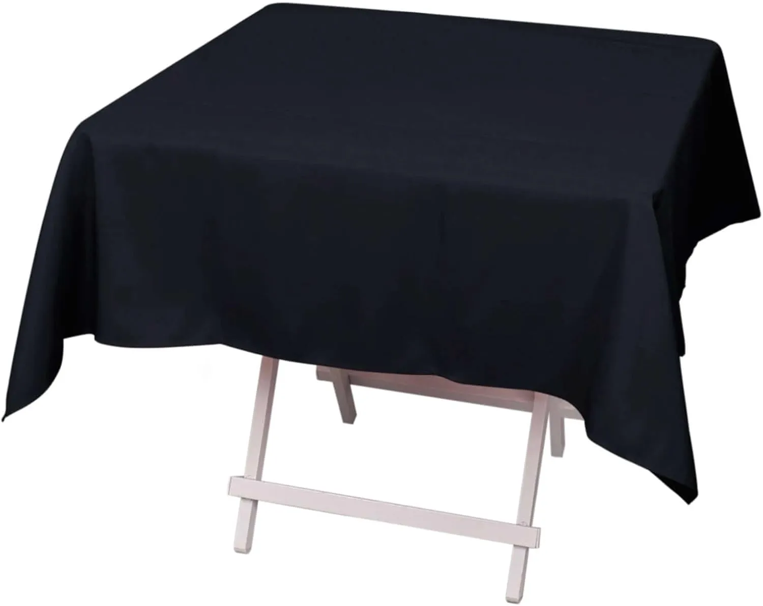 Efavormart Pack of 5 | 54" x 54" 200 GSM Black Wrinkle/Stain Resistant Premium Polyester Square Tablecloths for Wedding Catering Party Decorations
