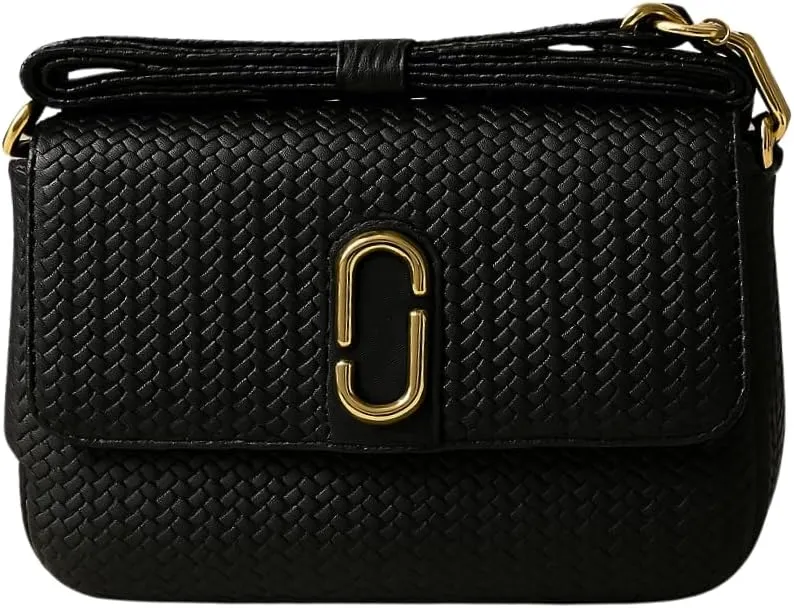 Elegant Black Crossbody Bag – Gold Clasp | Chic Everyday Shoulder Bag