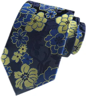Elfeves Men's Tie Cravat Jacquard Luxury Small Floral Pattern Wedding Necktie