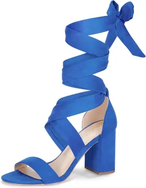 Elisabet Tang Women's Sandals Chunky Heels Lace Up Block Heels Open Toe Crisscross Strappy sandals Heel Sandals Fashsion Casual Prom Shoes For Women