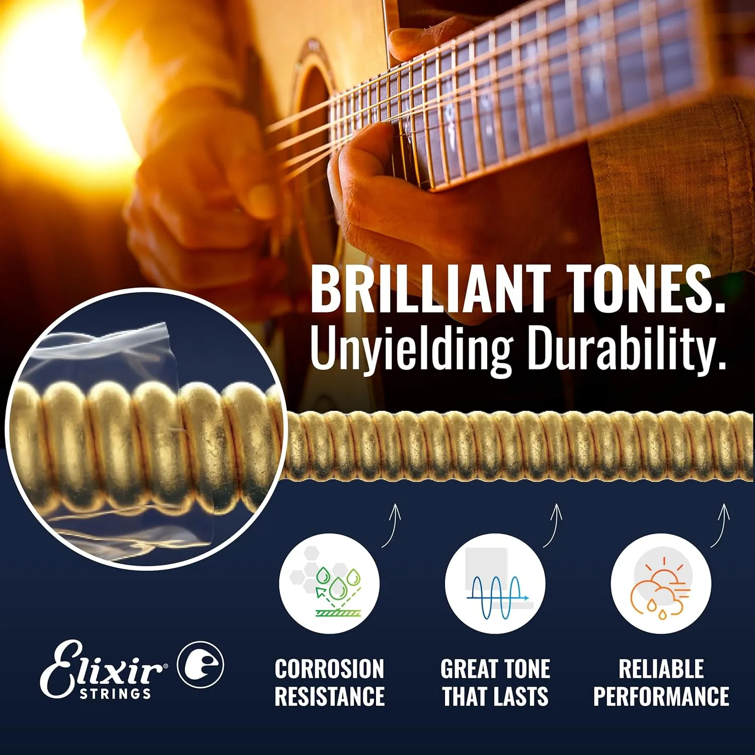 Elixir Strings Phosphor Bronze 12-String Acoustic Guitar Strings w NANOWEB Coating, Light (.010-.047)
