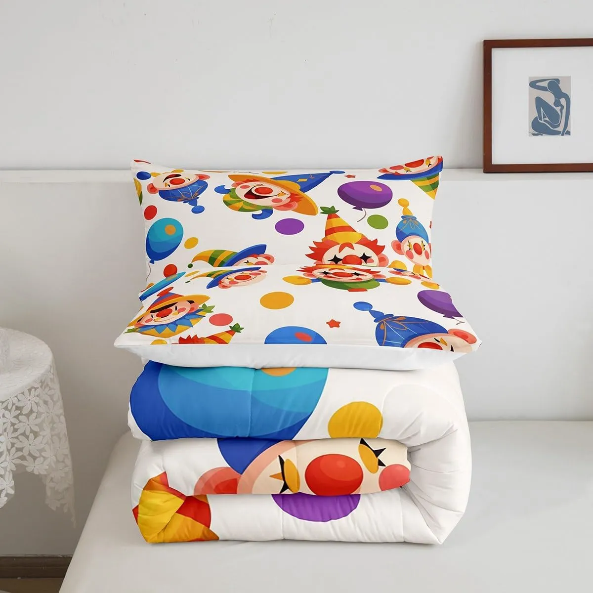 Erosebridal Chic Peacock Queen Bedding Sets Navy Blue Gradient Comforter Set, Wild Animal Bird Duvet Insert Sparkling Stars Quilt Sets, Glowing Neon Wildlife Bedding Comforters & Sets Ultra Soft 3pcs