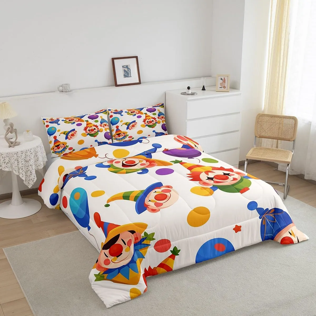 Erosebridal Chic Peacock Queen Bedding Sets Navy Blue Gradient Comforter Set, Wild Animal Bird Duvet Insert Sparkling Stars Quilt Sets, Glowing Neon Wildlife Bedding Comforters & Sets Ultra Soft 3pcs