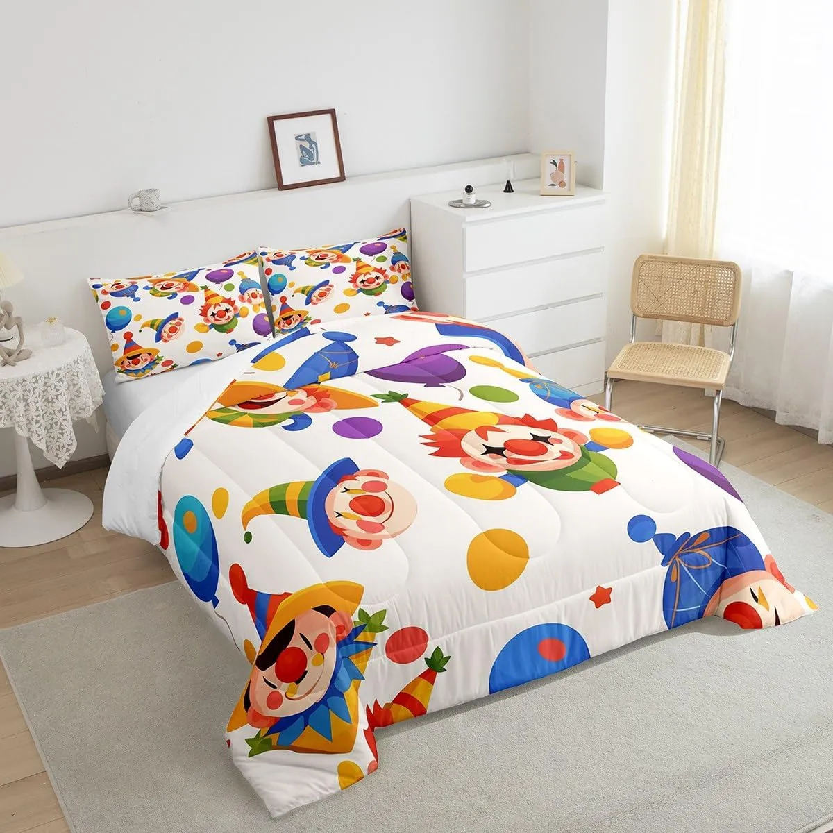 Erosebridal Chic Peacock Queen Bedding Sets Navy Blue Gradient Comforter Set, Wild Animal Bird Duvet Insert Sparkling Stars Quilt Sets, Glowing Neon Wildlife Bedding Comforters & Sets Ultra Soft 3pcs