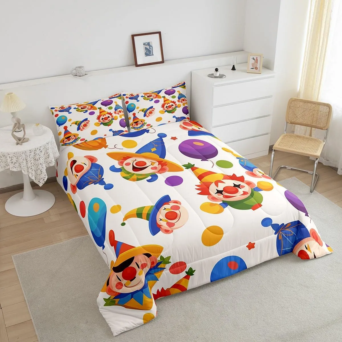 Erosebridal Chic Peacock Queen Bedding Sets Navy Blue Gradient Comforter Set, Wild Animal Bird Duvet Insert Sparkling Stars Quilt Sets, Glowing Neon Wildlife Bedding Comforters & Sets Ultra Soft 3pcs