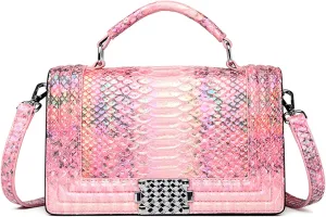 Eslcorri Crossbody Purses for Women Small Shoulder Bags Vintage Snake Print Satchel Handbag Designer Ladies Evening Bag