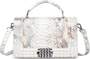 Eslcorri Crossbody Purses for Women Small Shoulder Bags Vintage Snake Print Satchel Handbag Designer Ladies Evening Bag