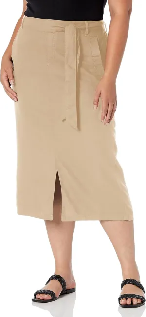 EVANS Women's Plus Size Skirt Linen Visc