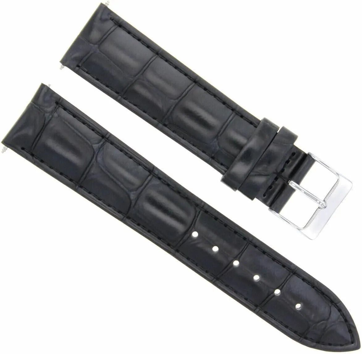 Ewatchparts 18mm Italian Leather Watch Band Strap Compatible With Men's Movado Black