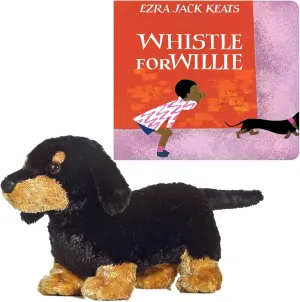Ezra Jack Keats Gift Set Includes Whistle for Willie Board Book with Dachshund Stuffed Animal Plush Dog and We 3 Books Book Gift Bag (an Educational Classic of Practicing and Learning)
