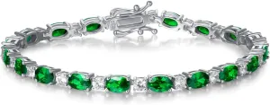 FANCIME Birthstone Bracelets Sterling Silver Tennis Bracelets Charm Fine Jewelry Mother's Day Birthday Gifts for Women Mom 7"