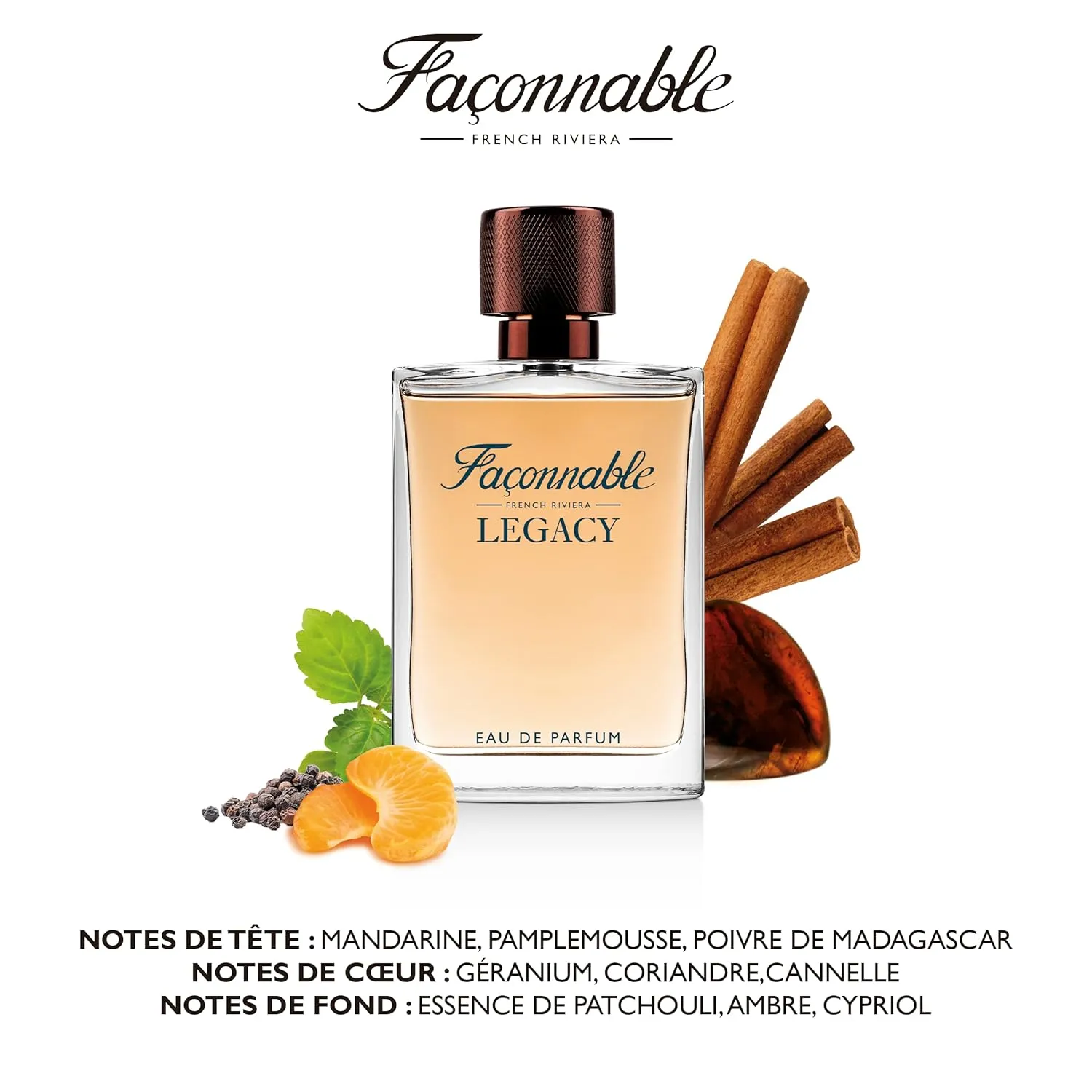 Façonnable - Legacy 90ml (3 Fl Oz) - Eau de Parfum for Men - Woody, Oriental & Spicy Scents