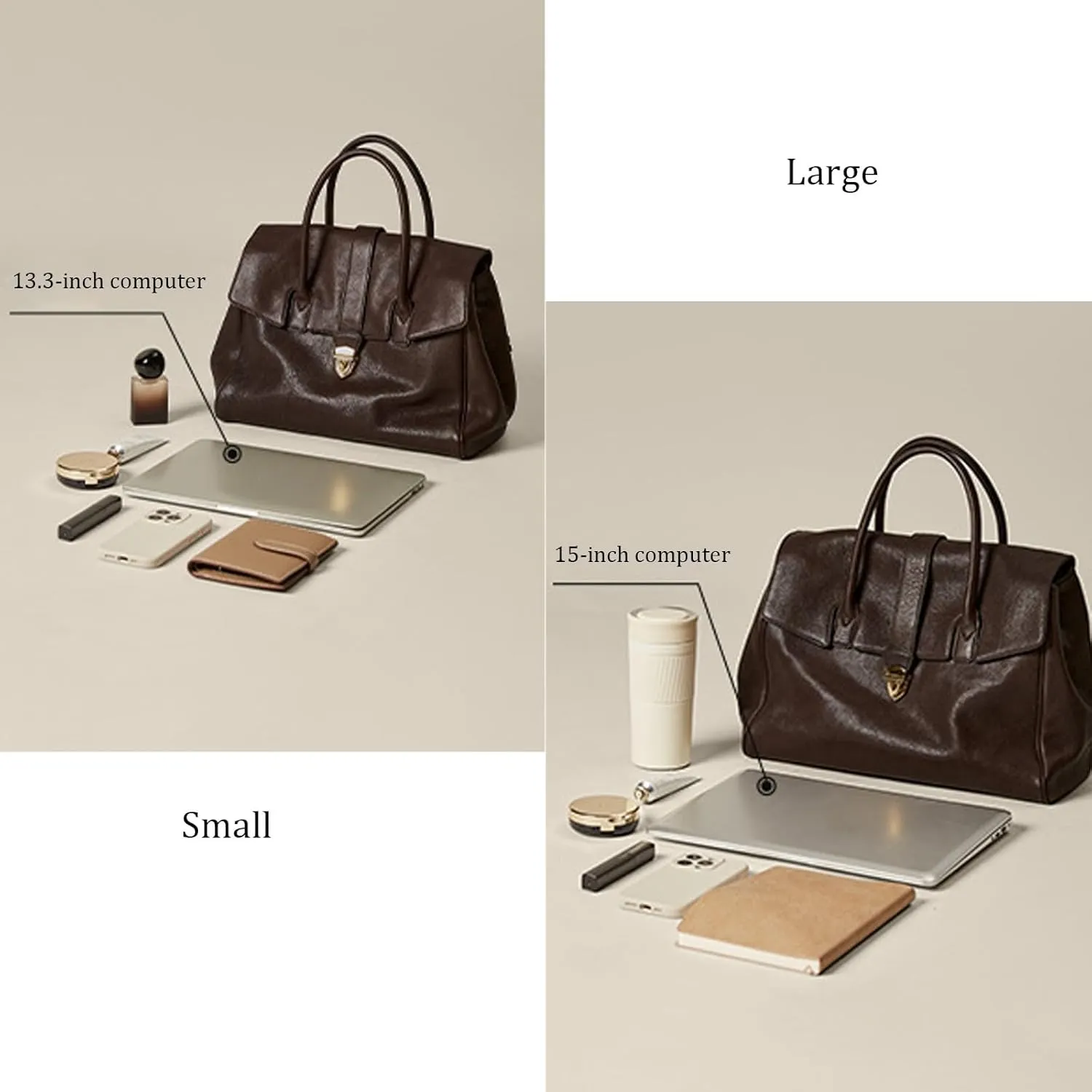 Fashion Genuine Leather Tote Bag for Women,Lightweight Underarm Commuter Bag,Classic Purses, for Work Travel Shopping