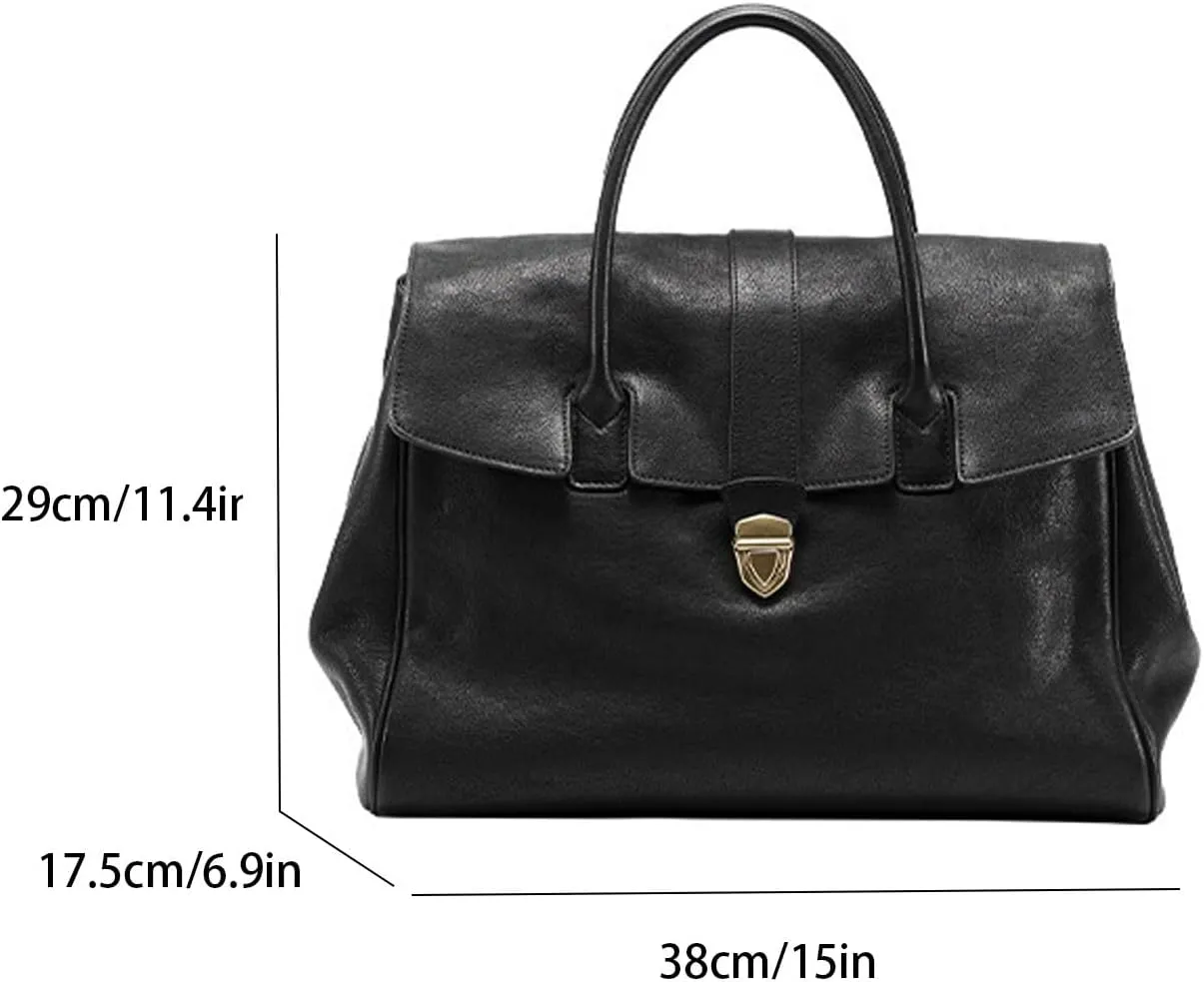Fashion Genuine Leather Tote Bag for Women,Lightweight Underarm Commuter Bag,Classic Purses, for Work Travel Shopping