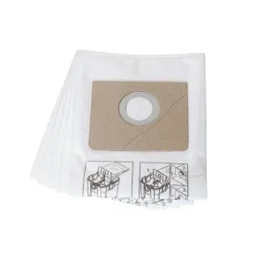 Fein Nonwoven Fleece Filter Bag for Turbo II Dust Extractors - Holds 2-3x More than Regular Filter Bags, Tear-Resistant Material, Dustex 35 L Model, 5-Pack - 31345062010