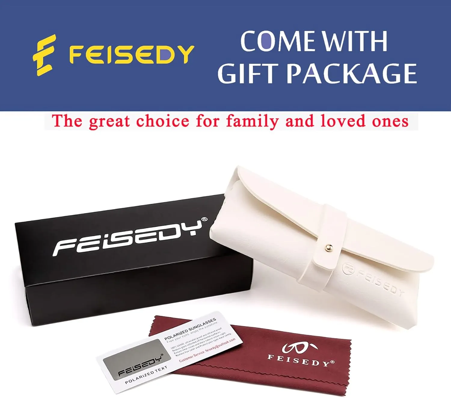 FEISEDY Polarized Women Square Sunglasses Sparkling Composite Shiny Frame B2289