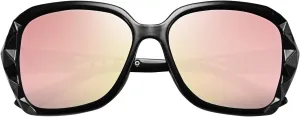 FEISEDY Polarized Women Square Sunglasses Sparkling Composite Shiny Frame B2289