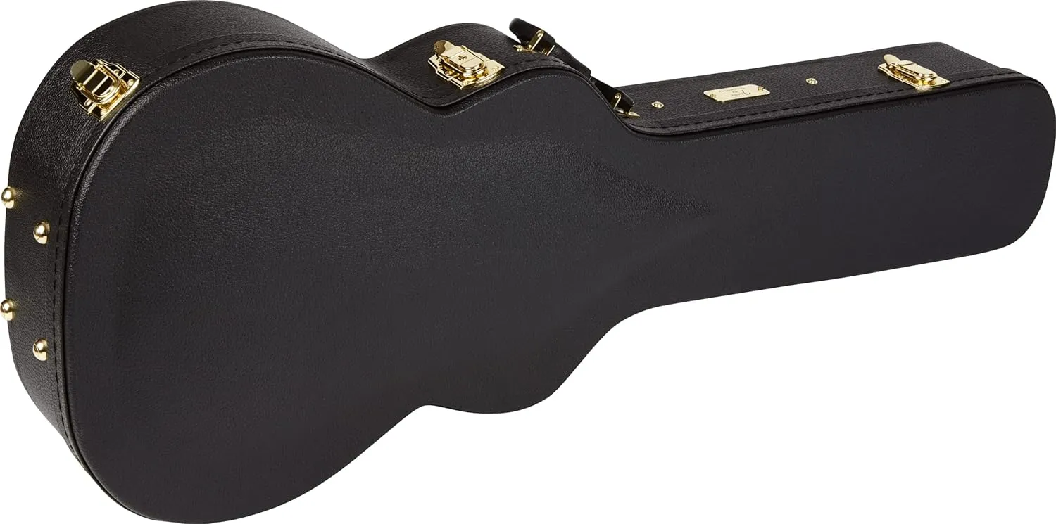 Fender Paramount PO-220E All-Mahogany Orchestra Acoustic Guitar, with 2-Year Warranty, Aged Cognac Burst, with Case