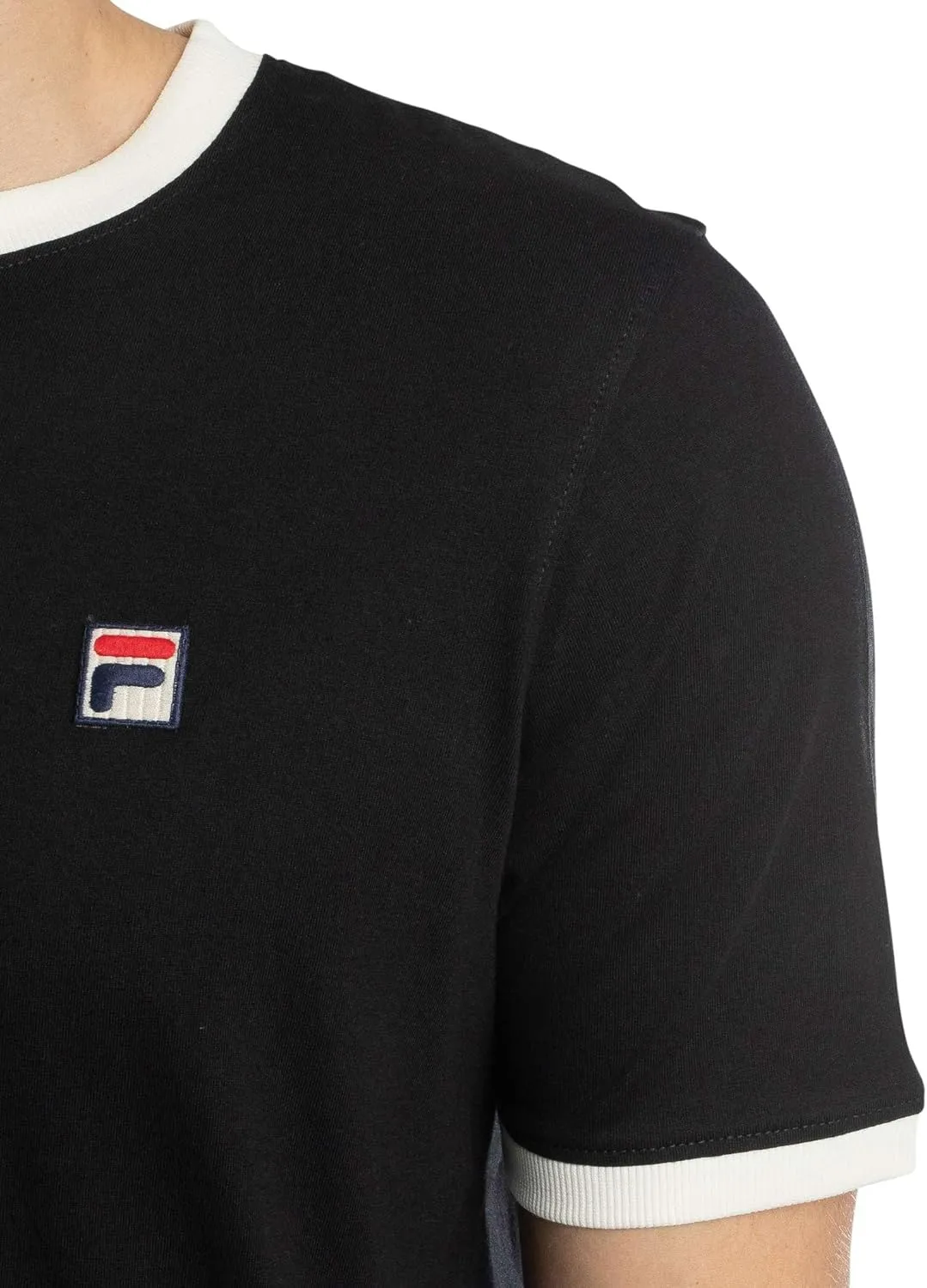 Fila Marconi Essential Ringer T-Shirt - Black/Gardenia