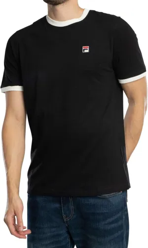 Fila Marconi Essential Ringer T-Shirt - Black/Gardenia