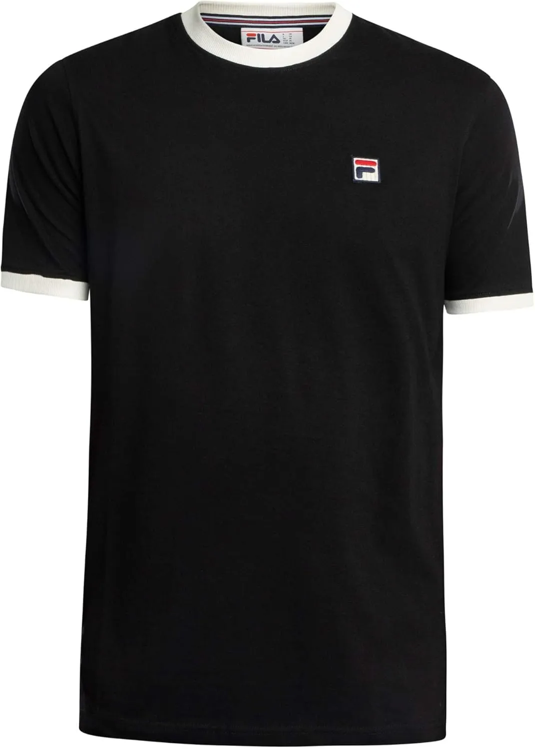 Fila Marconi Essential Ringer T-Shirt - Black/Gardenia