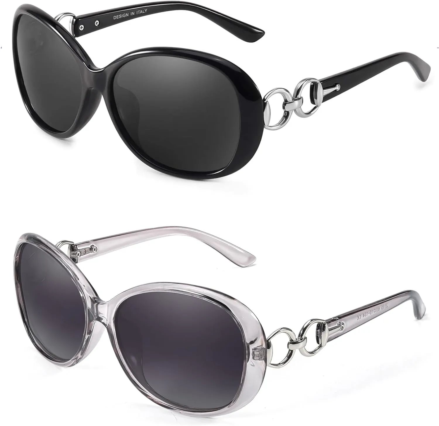 FIMILU 2 Pack Polarized Sunglasses for Women Retro Stylish Jackie O Sunglasses UV400 Protection for Outdoors