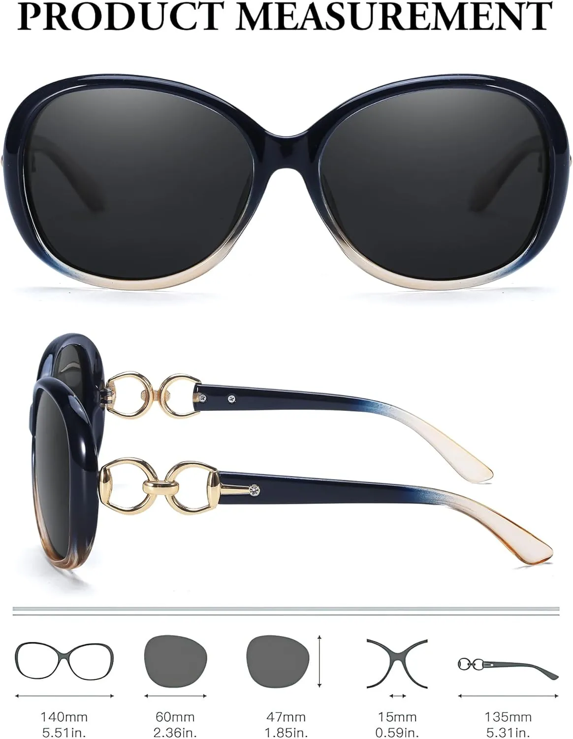 FIMILU 2 Pack Polarized Sunglasses for Women Retro Stylish Jackie O Sunglasses UV400 Protection for Outdoors