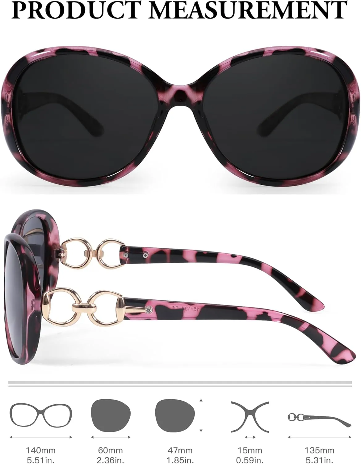 FIMILU 2 Pack Polarized Sunglasses for Women Retro Stylish Jackie O Sunglasses UV400 Protection for Outdoors