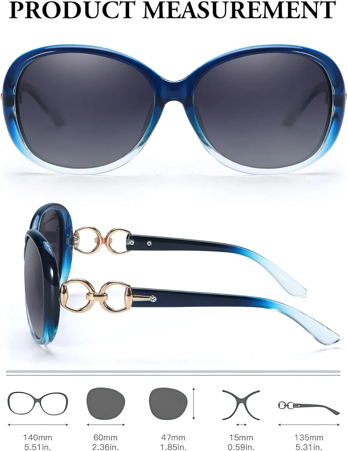 FIMILU 2 Pack Polarized Sunglasses for Women Retro Stylish Jackie O Sunglasses UV400 Protection for Outdoors