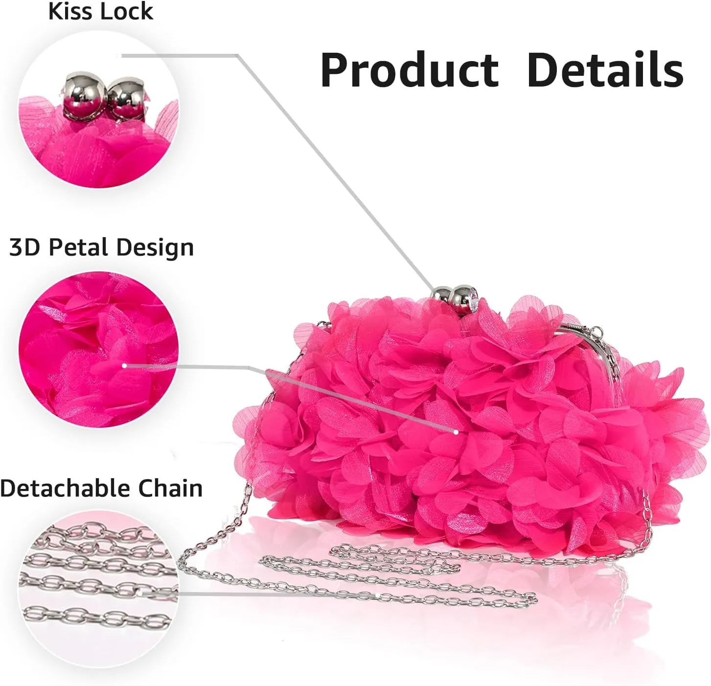 Floral Clutch Purses for Women Small Evening Bag for Wedding Soft Satin Clutch Handbags Flower Purse Cocktail Prom