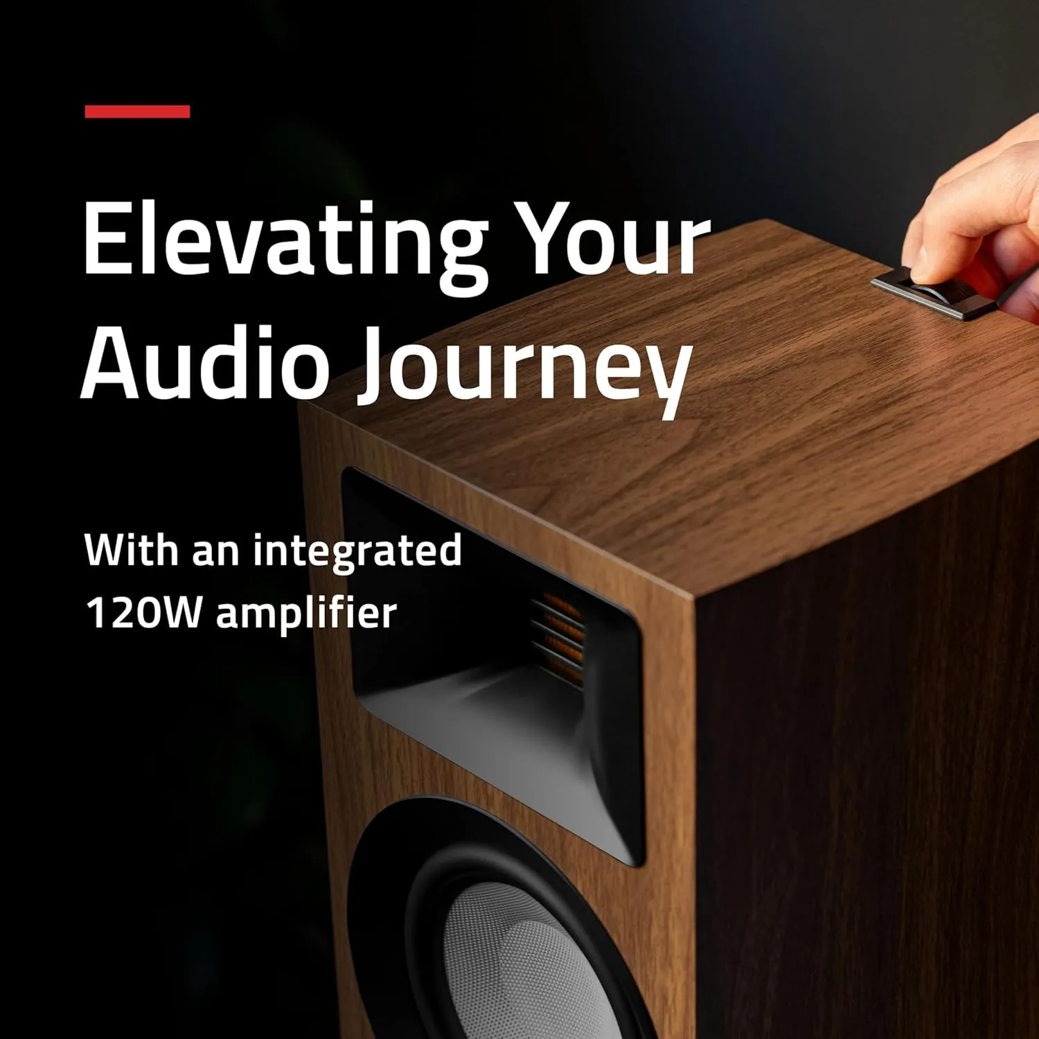 Fluance Ri71 Reference Stereo Powered Bookshelf Speakers with High Performance AMT Tweeters, 5" Drivers, 120W Amplifier for Music, Turntable, TV, PC - HDMI, Bluetooth, RCA & Subwoofer Out (Black Ash)