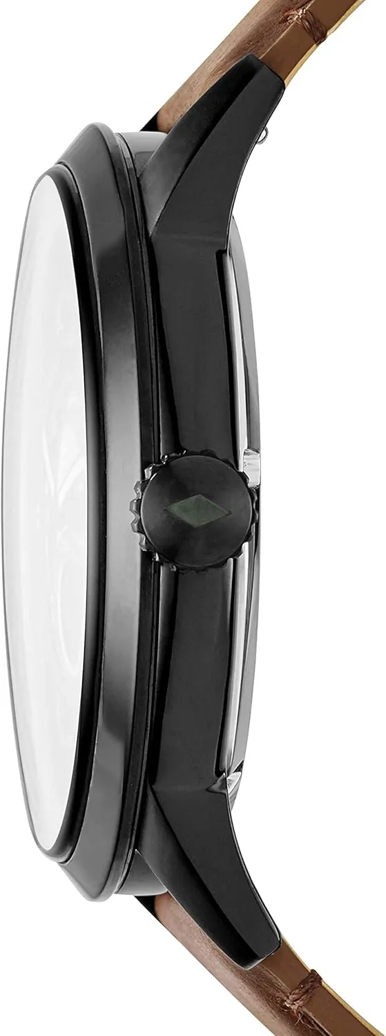Fossil Men's Townsman Automatic Stainless Steel and Leather Two-Hand Skeleton Watch