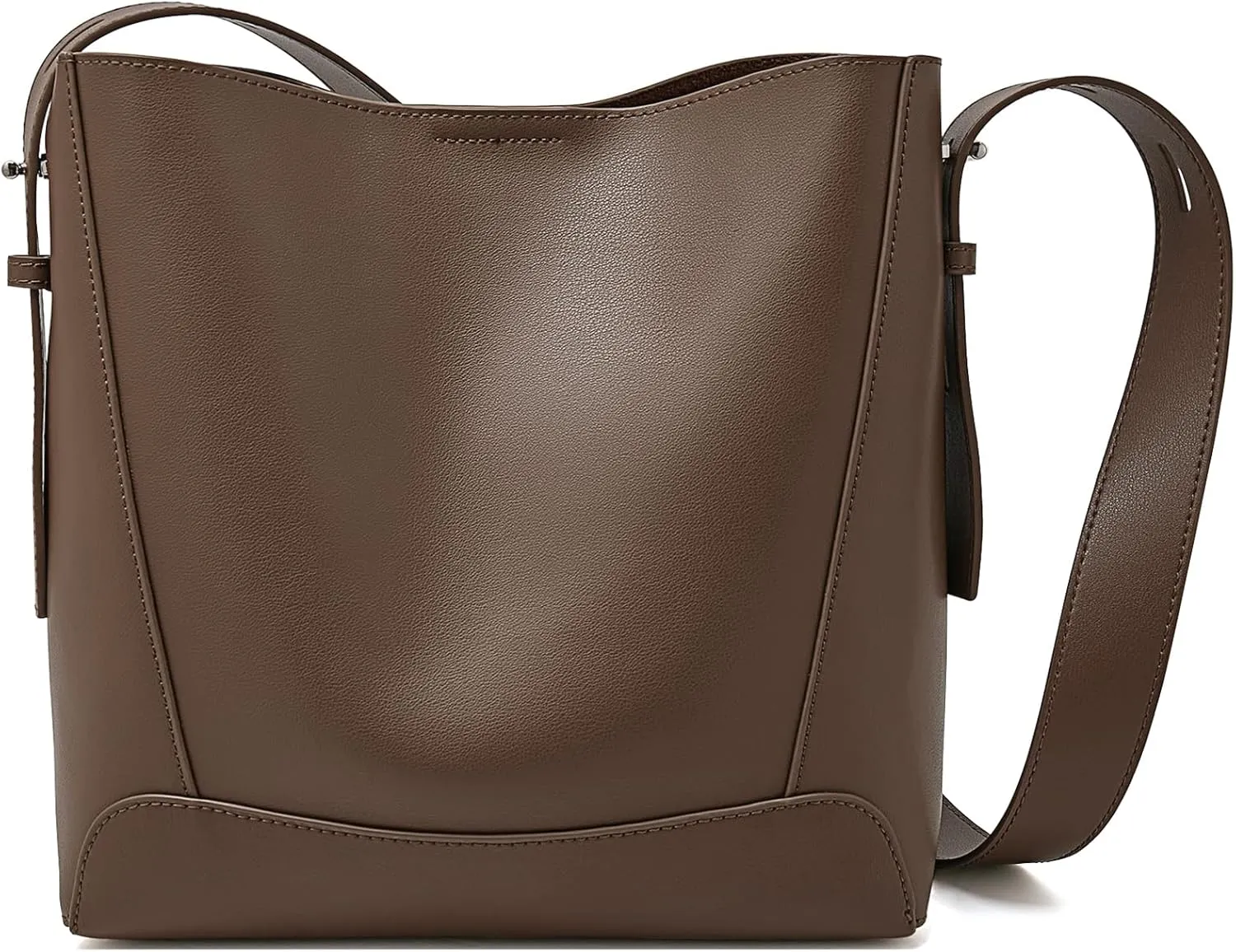 FOXLOVER Leather Bucket Tote Purse for Women Designer Tote Bag and Handbags Shoulder Bag with Pockets and Magnetic Snap