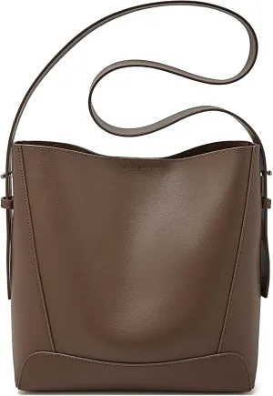 FOXLOVER Leather Bucket Tote Purse for Women Designer Tote Bag and Handbags Shoulder Bag with Pockets and Magnetic Snap