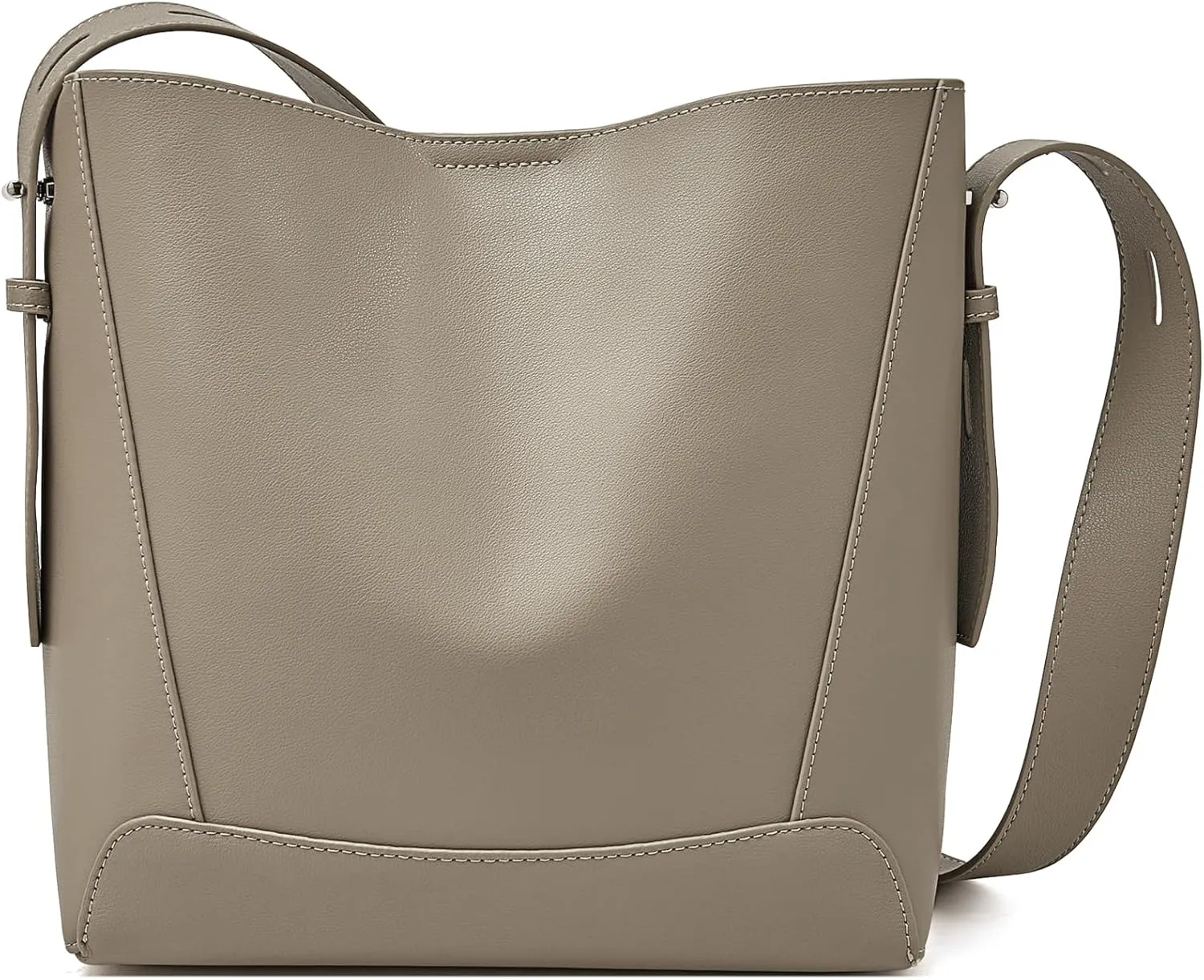 FOXLOVER Leather Bucket Tote Purse for Women Designer Tote Bag and Handbags Shoulder Bag with Pockets and Magnetic Snap